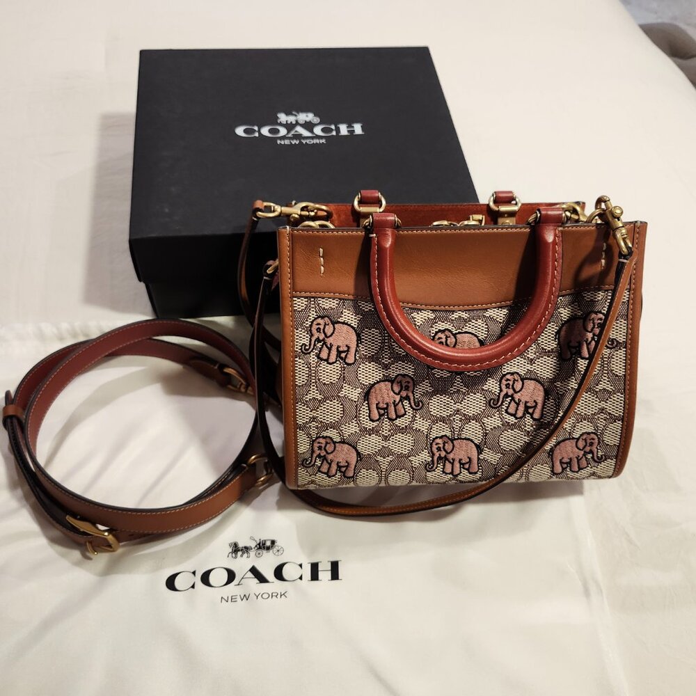 Coach Rogue Bag 25 In Signature Textile Jacquard With Embroidered Elephant - Picture 8 of 11